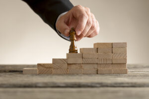 Chess piece ascending steps